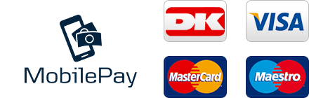 Dankort, Visa, Mastercard, Maestro og MobilePay